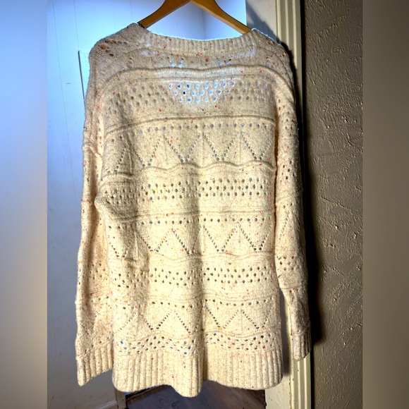 Sundance Speckled Cream Sweater, Size LG - Picture 2 of 4